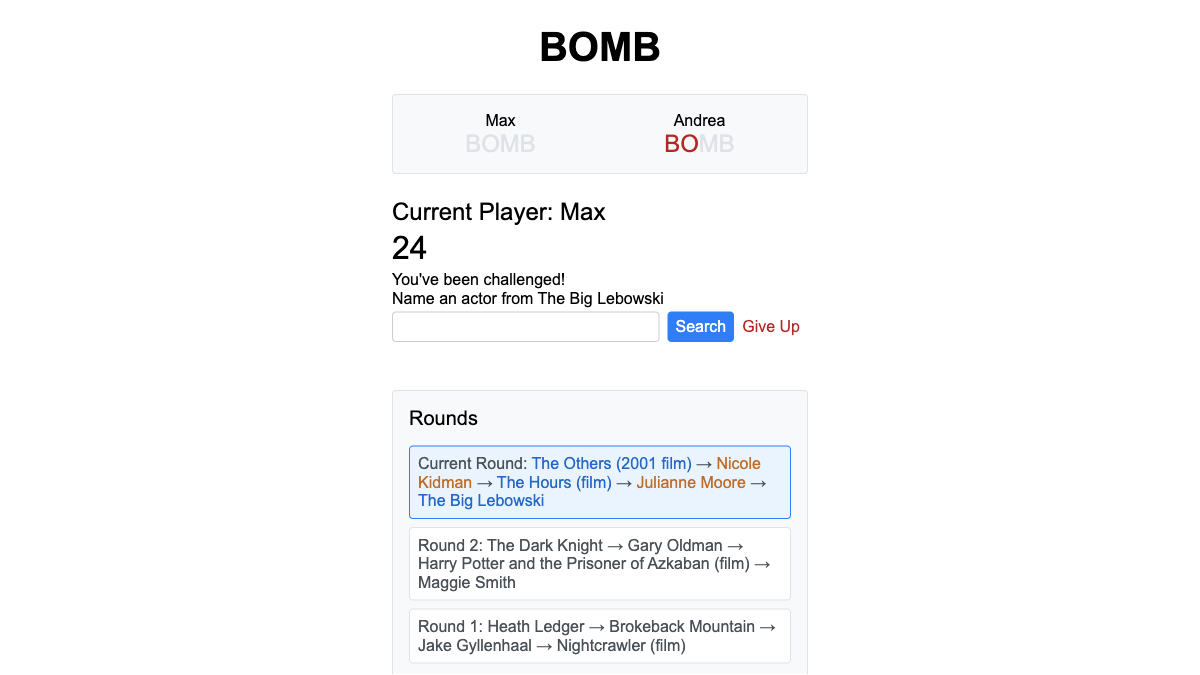 screenshot of bomb.maxmonis.com